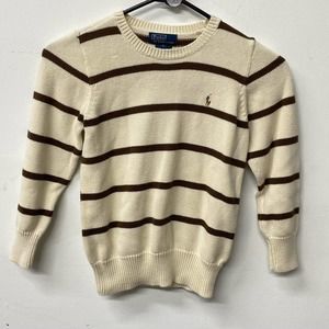 Vtg Kids Polo Ralph Lauren Striped Crewneck Sweater
